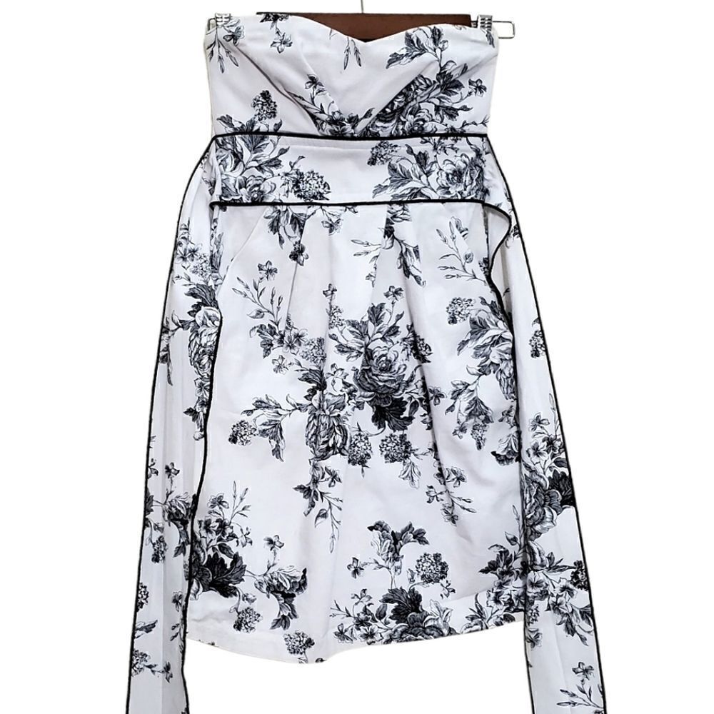 Teeze Me Womens Strapless Black and White Floral Dress Size Small